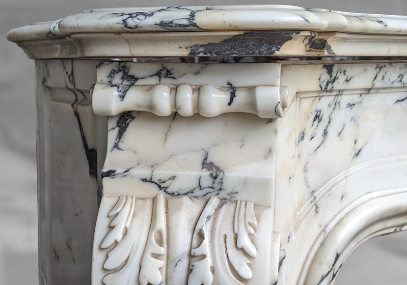 Cheminée de style Régence en marbre Paonazzo, XIXe siècle-5