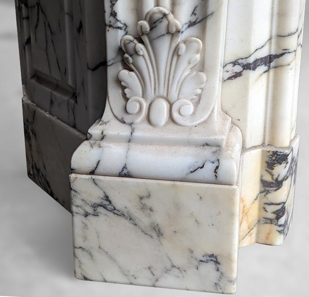 Cheminée de style Régence en marbre Paonazzo, XIXe siècle-7