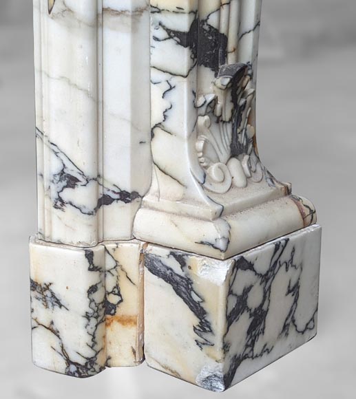 Cheminée de style Régence en marbre Paonazzo, XIXe siècle-10