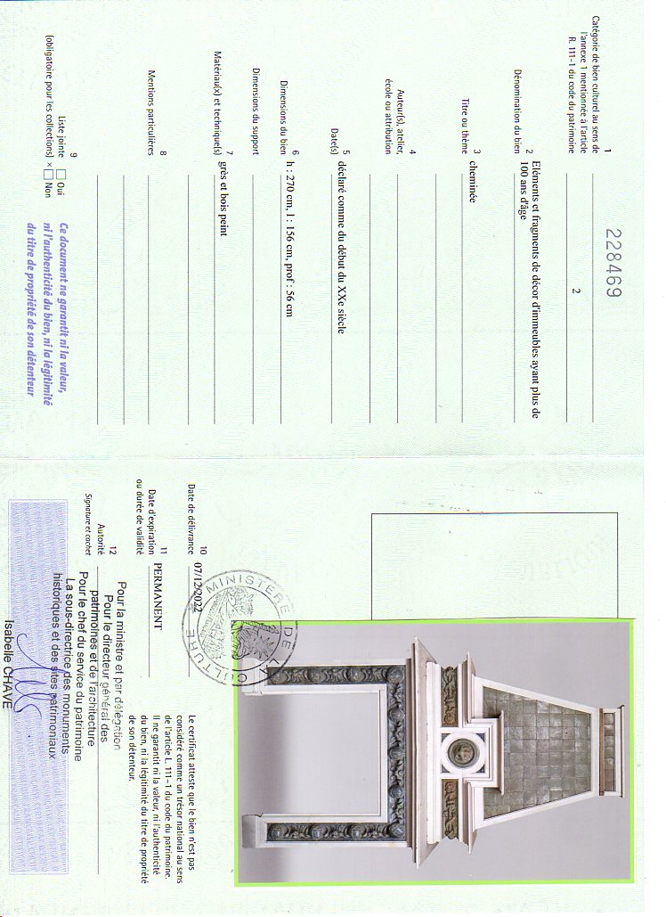 Certificat d'exportation