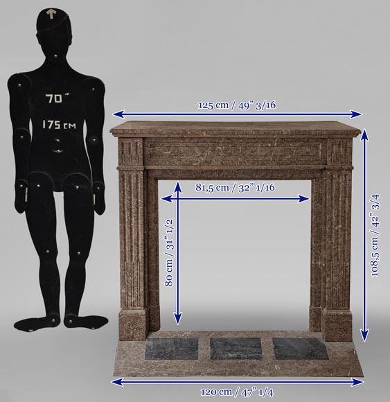 Cherminée de style Louis XVI en marbre de Lunel-10