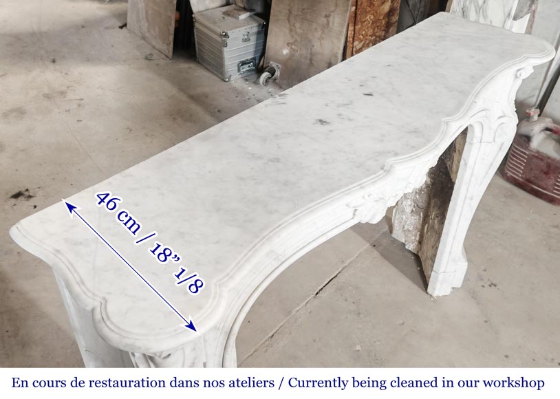 Importante cheminée de style Régence en marbre de Carrare-11