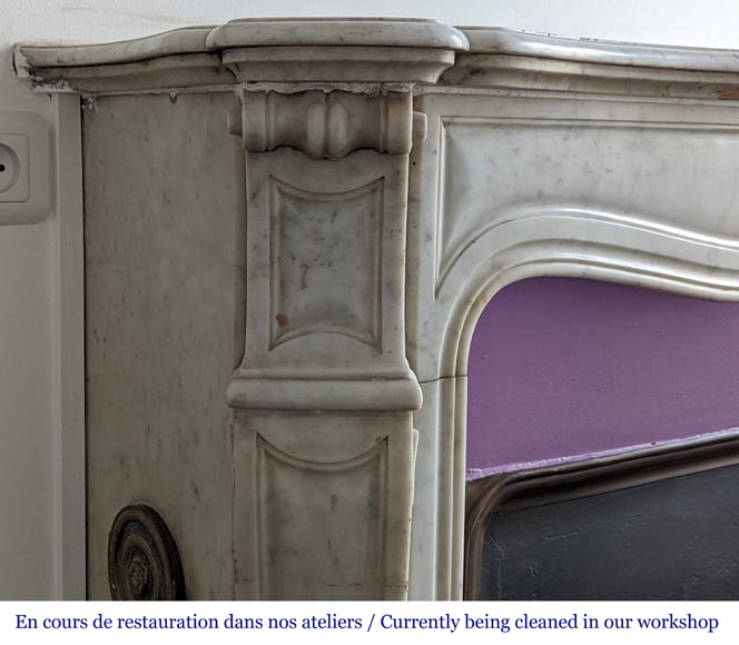 Cheminée dite Pompadour en marbre de Carrare-3