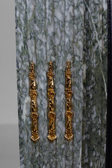 Cheminée de style Louis XVI en marbre vert d’Estours-6