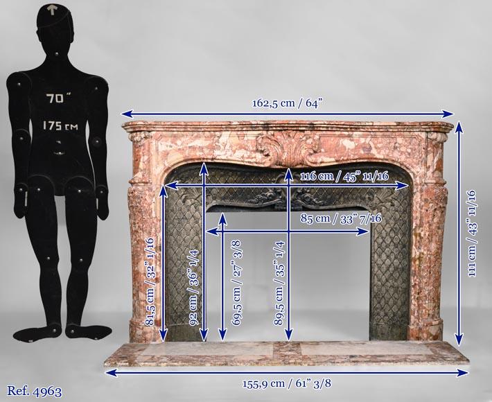 Cheminée de style Louis XV en brèche de Montmeyan-14