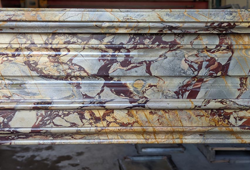 Cheminée de style Louis XVI en marbre Sarrancolin-1