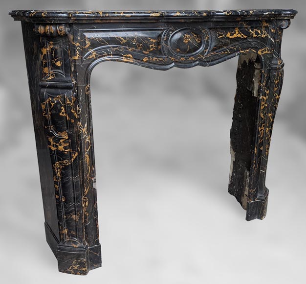 Cheminée de style Louis XV à marbre Portor-2