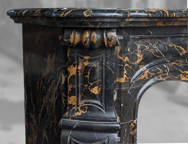 Cheminée de style Louis XV à marbre Portor-3
