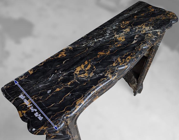 Cheminée de style Louis XV à marbre Portor-8