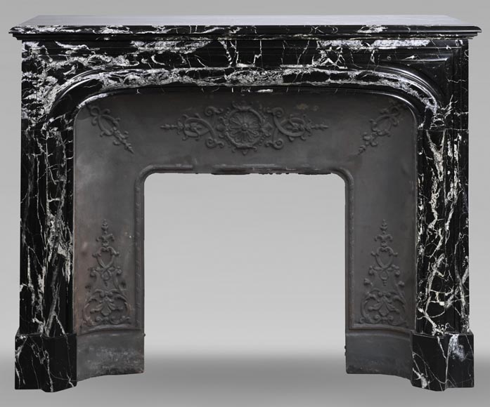 Cheminée de style Régence en marbre Marquina-0