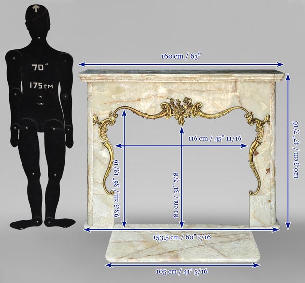 Cheminée décorative en onyx-12