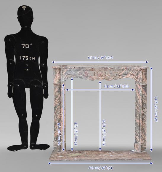 Cheminée de style Louis XV en marbre Enjugeraie-11