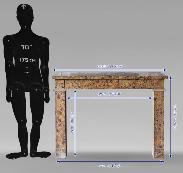 Cheminée époque Directoire en brèche d'Alep-9