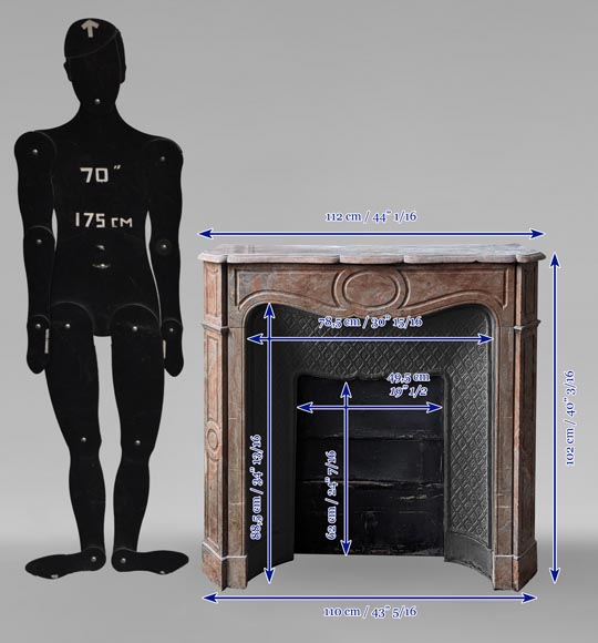 Cheminée de style Louis XV modèle Pompadour en marbre Enjugerais-8