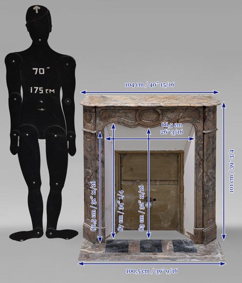 Cheminée de style Louis XV modèle Pompadour en marbre Enjugerais-10