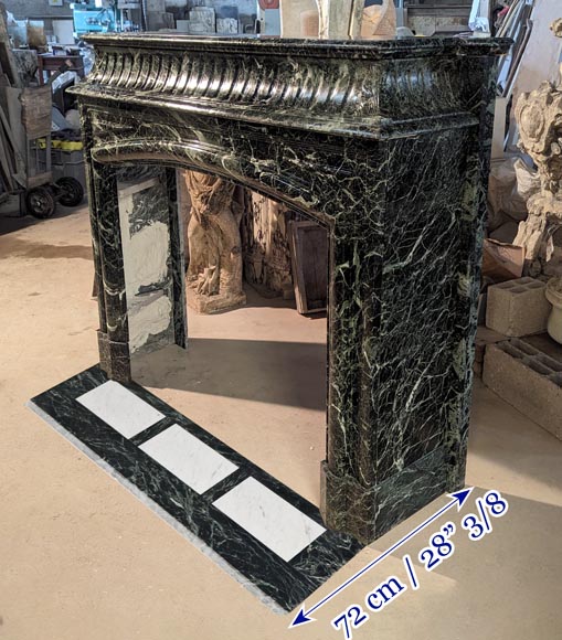 Cheminée de style Louis XIV à acrotères en marbre Vert de Mer Cheminée de style Louis XIV à acrotères en marbre Vert de Mer-6