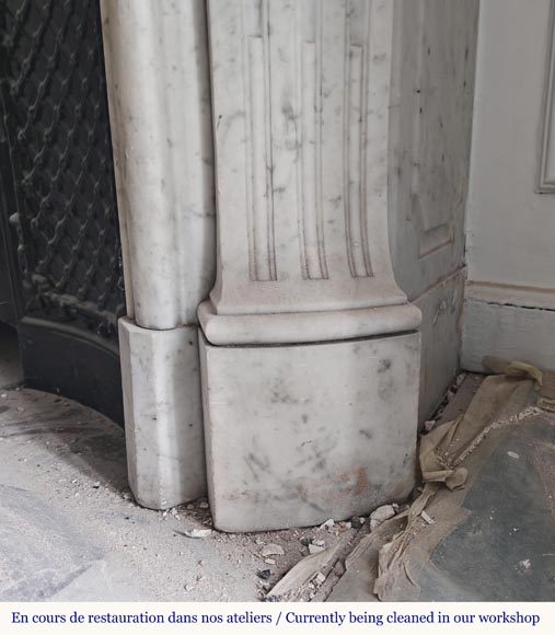 Grande cheminée de style Louis XV en marbre de Carrare Grande cheminée de style Louis XV en marbre de Carrare-10