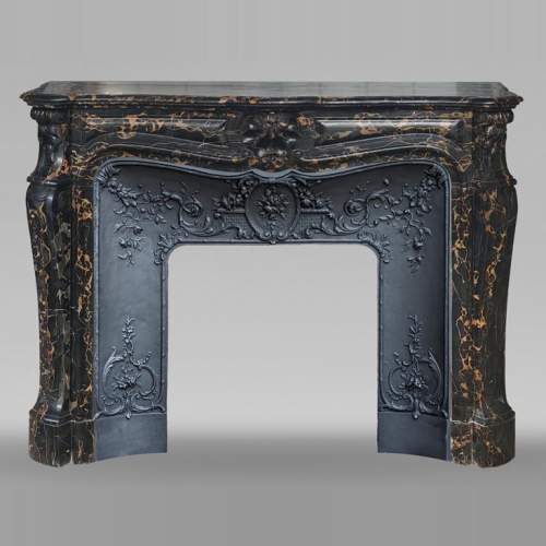 Cheminée de style Louis XV à palmette en Portor