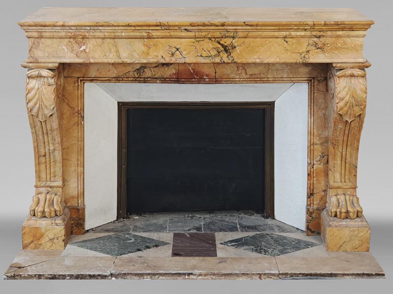 Cheminée Classique En Marbre Jaune D'Égypte L130 X H120 Cm - CBAM