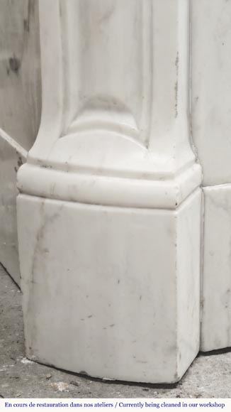 Cheminée de style Louis XV modèle Pompadour, en marbre demi statutaire-4