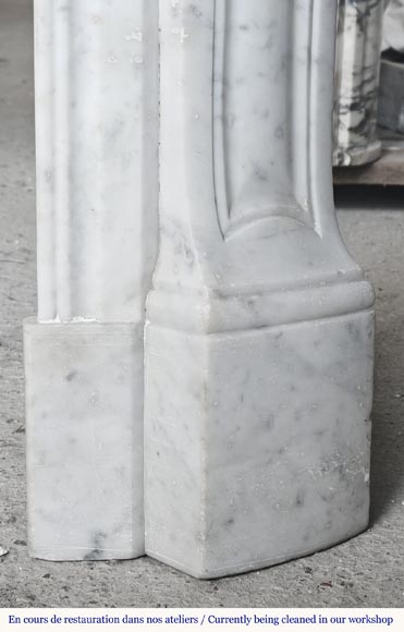Cheminée de style Louis XV modèle Pompadour, en marbre de Carrare-7