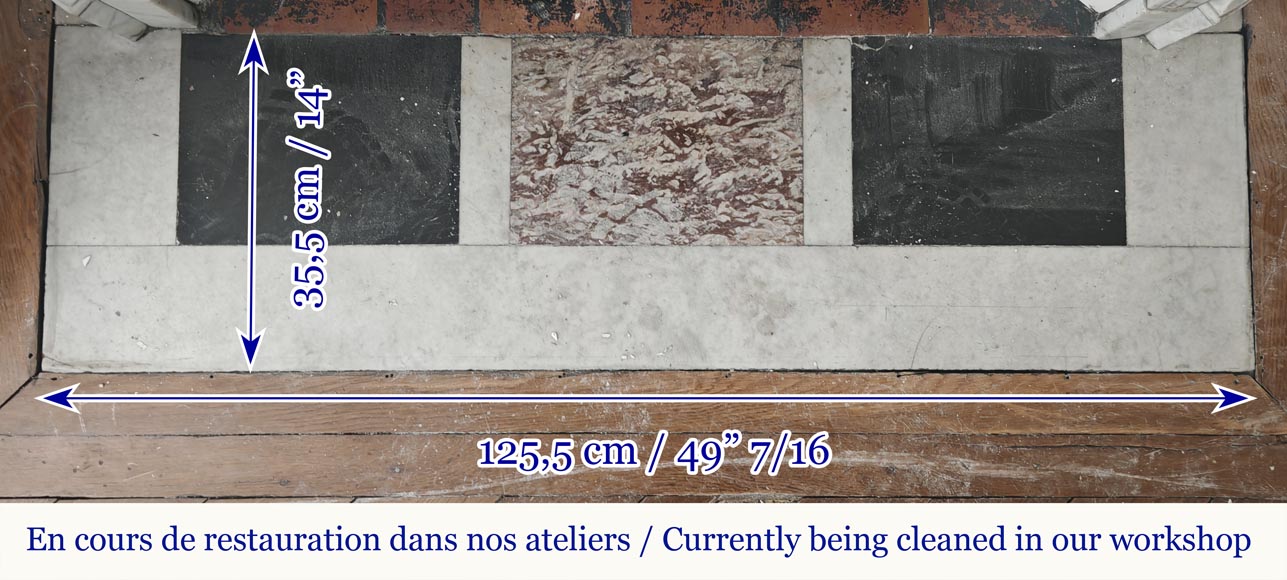Cheminée de style Louis XV modèle Pompadour, en marbre de Carrare-8