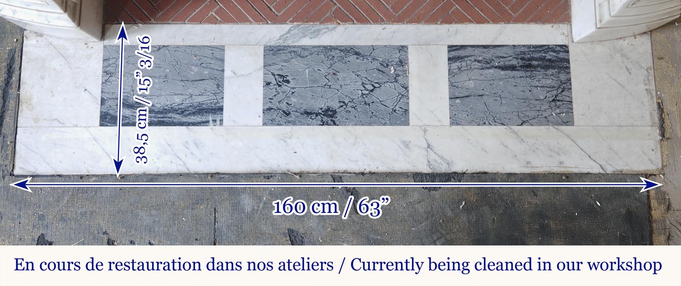 Cheminée de style Régence en marbre demi statuaire Cheminée de style Régence en marbre demi statuaire-11