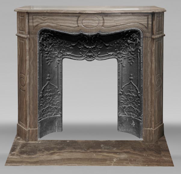 Cheminée de style Louis XV modèle Pompadour, en marbre Lunel-0