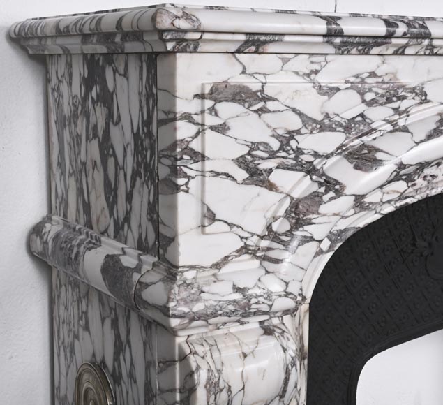 Cheminée de style Régence en marbre brèche violette-3