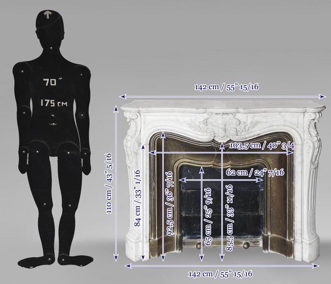 Cheminée de style Louis XV décorée d'une palmette Cheminée de style Louis XV décorée d'une palmette-13