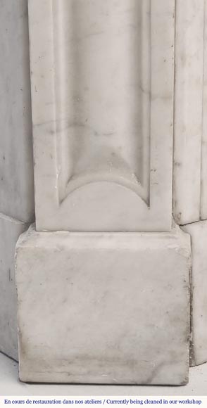 Cheminée de style Louis XV modèle Pompadour, en marbre de Carrare-4
