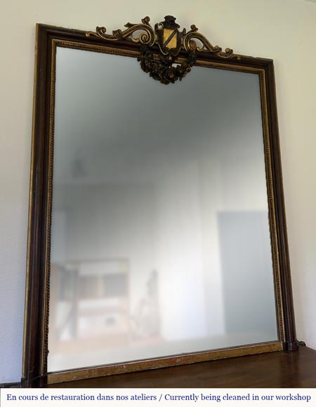 Cheminée d’applique avec trumeau, bois sculpté et doré, éléments du XVIIIᵉ et XIXᵉ siècles-8