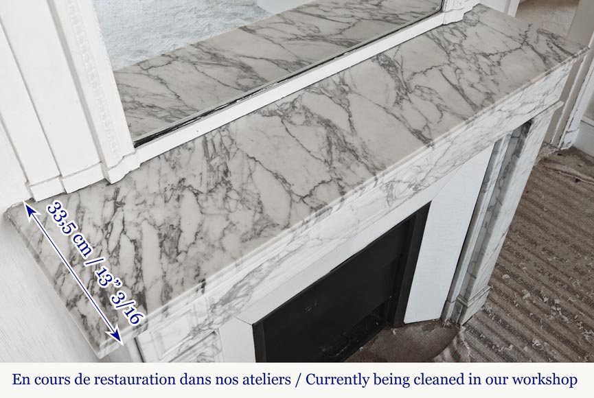 Cheminée de style Louis XVI en marbre Arabescato-8
