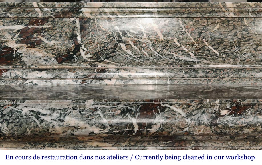 Importante cheminée de style Napoléon III en marbre Campan-2