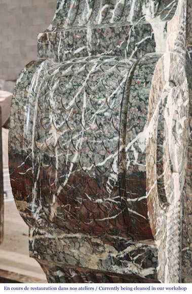 Importante cheminée de style Napoléon III en marbre Campan-6