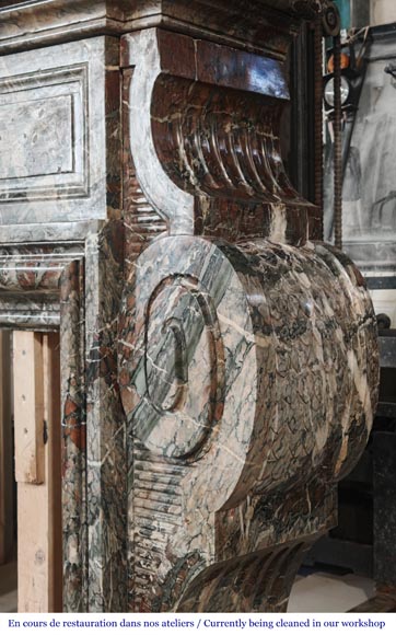 Importante cheminée de style Napoléon III en marbre Campan-9