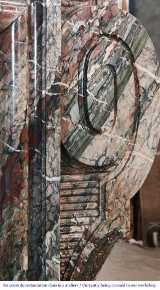 Importante cheminée de style Napoléon III en marbre Campan-10