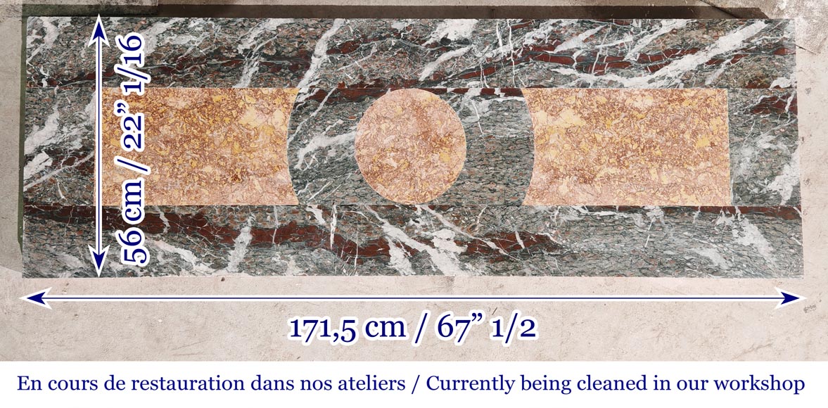 Importante cheminée de style Napoléon III en marbre Campan-12