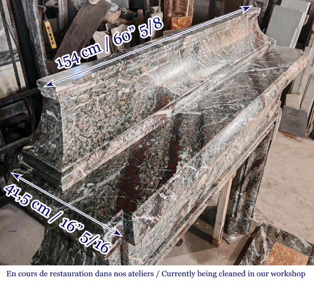 Importante cheminée de style Napoléon III en marbre Campan-13