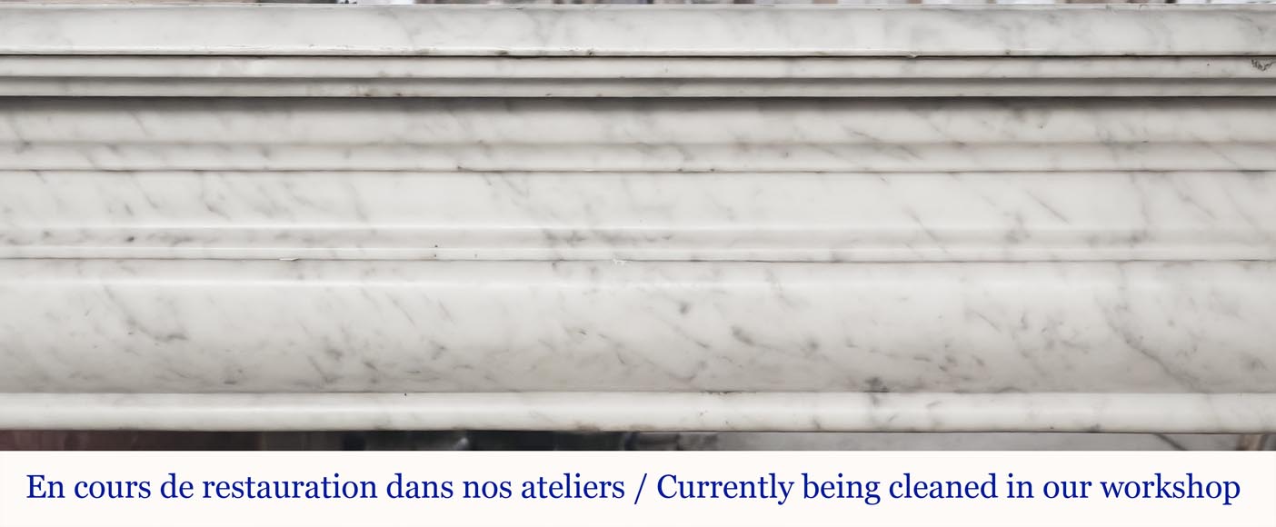 Cheminée de style Louis XIV en marbre de Carrare Cheminée de style Louis XIV en marbre de Carrare-1