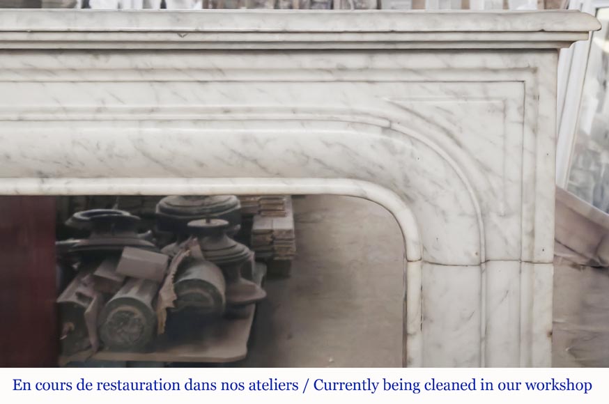 Cheminée de style Louis XIV en marbre de Carrare Cheminée de style Louis XIV en marbre de Carrare-6