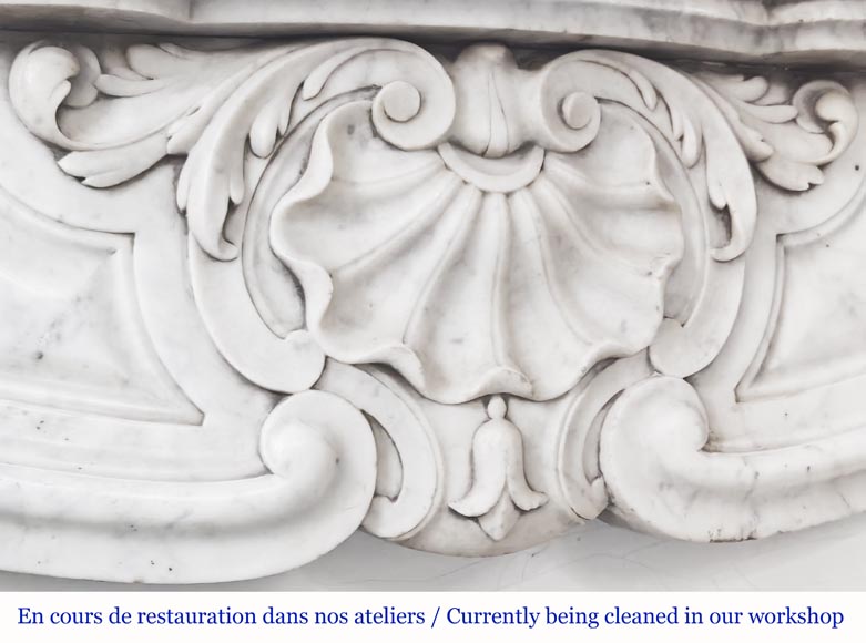 Cheminée de style Louis XV en marbre de Carrare Cheminée de style Louis XV en marbre de Carrare-2