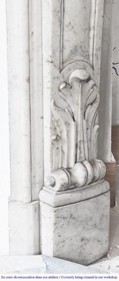 Cheminée de style Louis XV en marbre de Carrare Cheminée de style Louis XV en marbre de Carrare-9