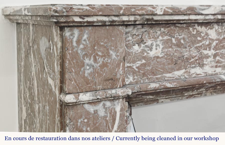 Cheminée de style Louis XVI en marbre Rouge du Nord-3