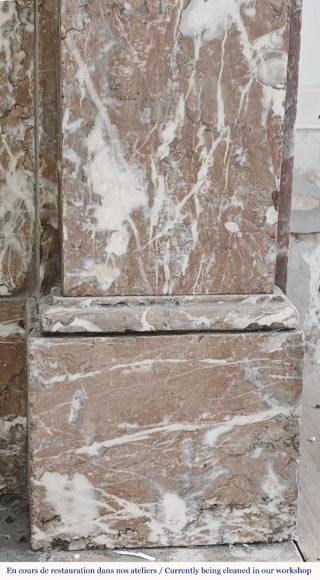 Cheminée de style Louis XVI en marbre Rouge du Nord-7