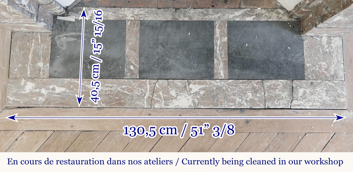 Cheminée de style Louis XVI en marbre Rouge du Nord-8