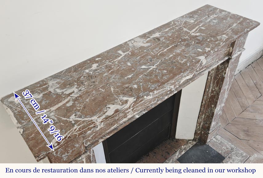 Cheminée de style Louis XVI en marbre Rouge du Nord-9