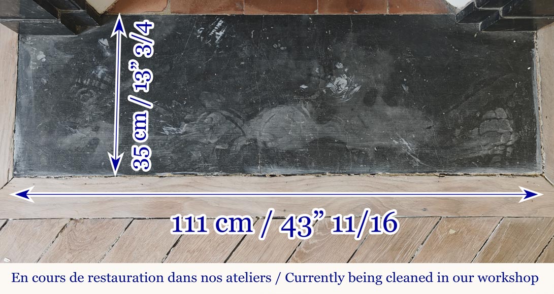 Cheminée de style Napoléon III modèle modillon en marbre noir moucheté Cheminée de style Napoléon III modèle modillon en marbre noir moucheté-8