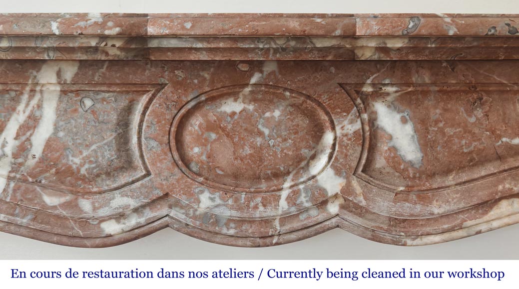 Cheminée de style Louis XV modèle Pompadour en marbre Rouge du Nord-1