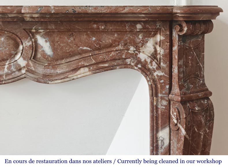 Cheminée de style Louis XV modèle Pompadour en marbre Rouge du Nord-6